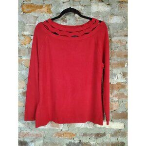 Lane Bryant Red Crew Neck Sweater